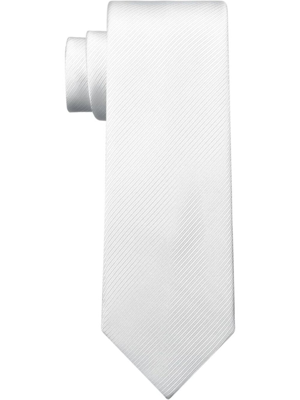 Men's Twill White Microfiber Plain Formal Silk Necktie For Business Dress Tie